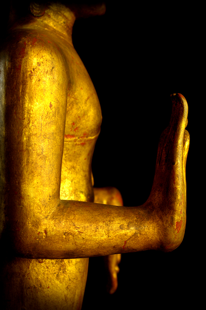 Extremely Rare Early 19C Standing Laos Buddha #B055